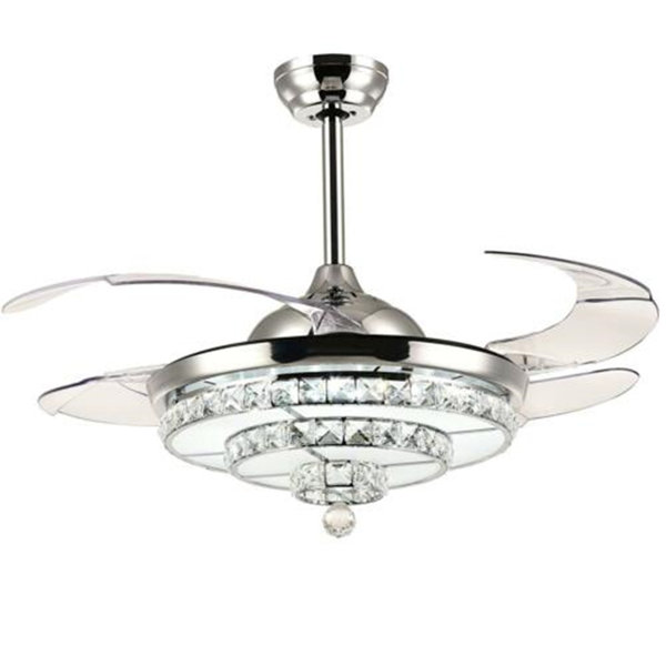 Mercer41 Rundell 4 Blade LED Crystal Ceiling Fan with Remote Control